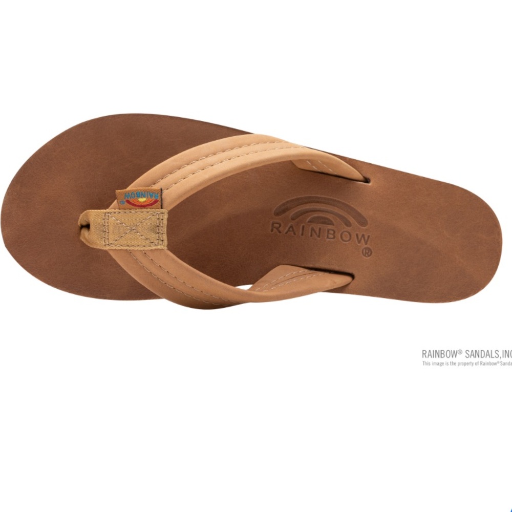 Ladies Rainbow Luxury Leather - Double Layer Arch  with a 1" Strap flip-flops